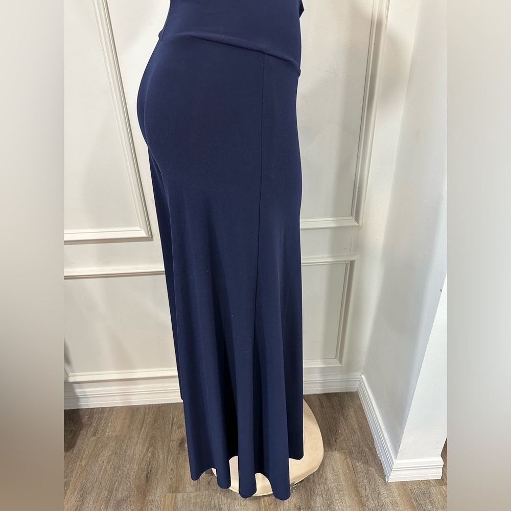 LAST TANGO Asymmetrical Drape Blue Pant, Size Medium - Picture 6 of 7